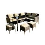 Outdoor Sofa Set Furniture 93 Wenge + Cush Beige - Image 2