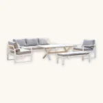 Outdoor Sofa Set Furniture 7402-5 Bench White+Grey - Image 2