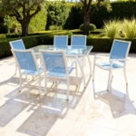 outdoor dining set Furniture 3603/9152 WHITE +BLUE