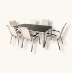 Outdoor Dining Set Furniture 157/148 White - Image 2