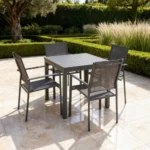 Outdoor Dining Set Furniture 4509S/5017-4 Grey