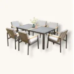 Dining Set Furniture HT9358D Grey - Image 2