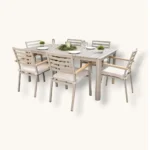 Dining Set Furniture HT9246 Champagne - Image 2