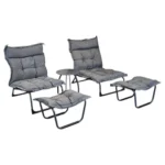 Set of 2 Armchairs Furniture S1812 Dark Grey +Pouf - Image 2