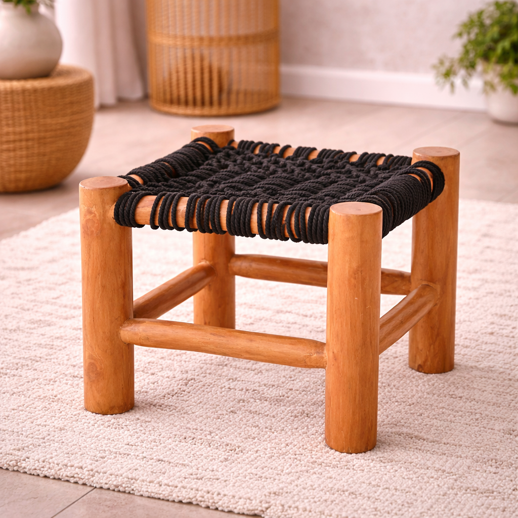 70110DI00006.png Stool DI DF18-NW03 Black Ropes - Image 1