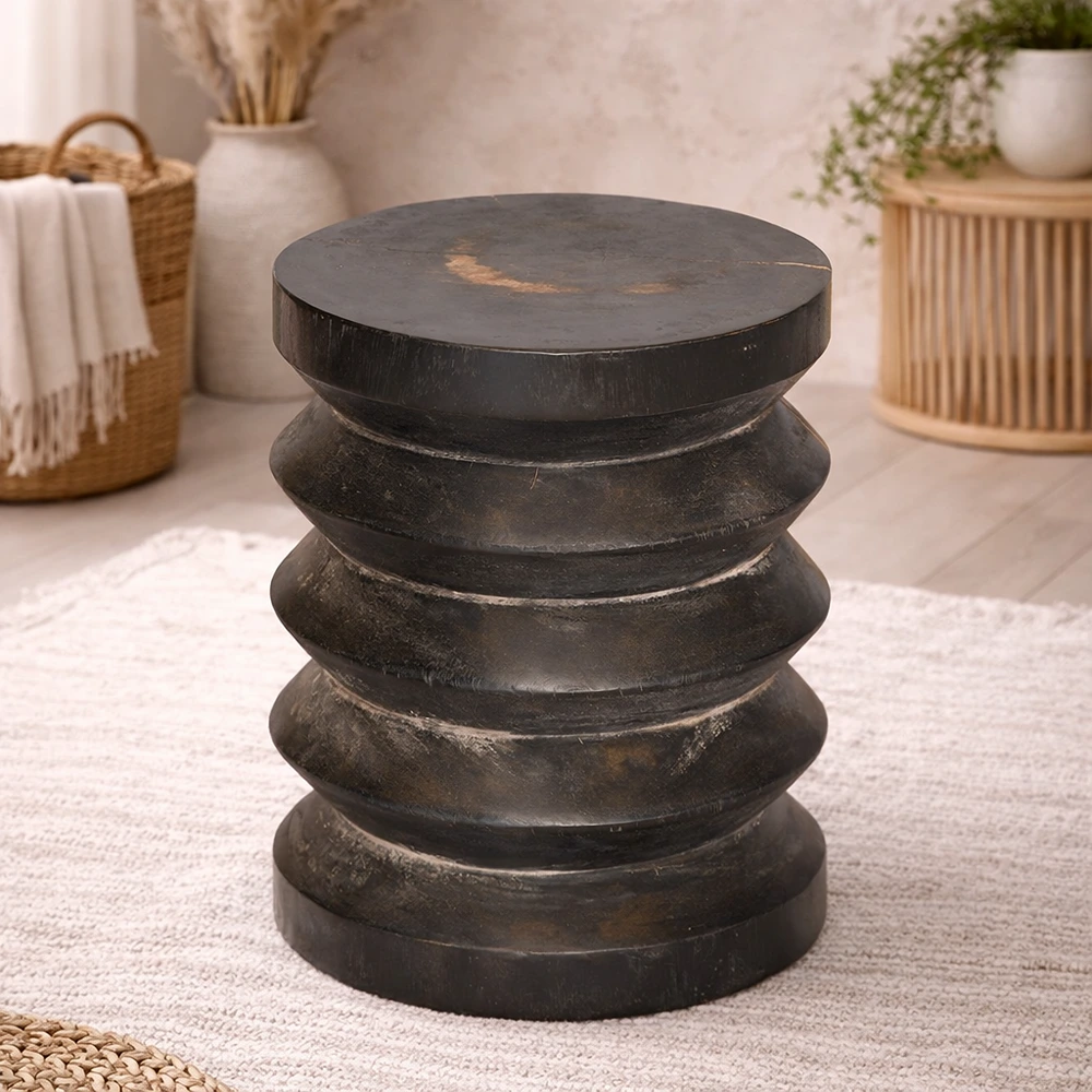 70110DI00022_0.webp Stool DI DF24-94 Black Solid Wood - Image 1