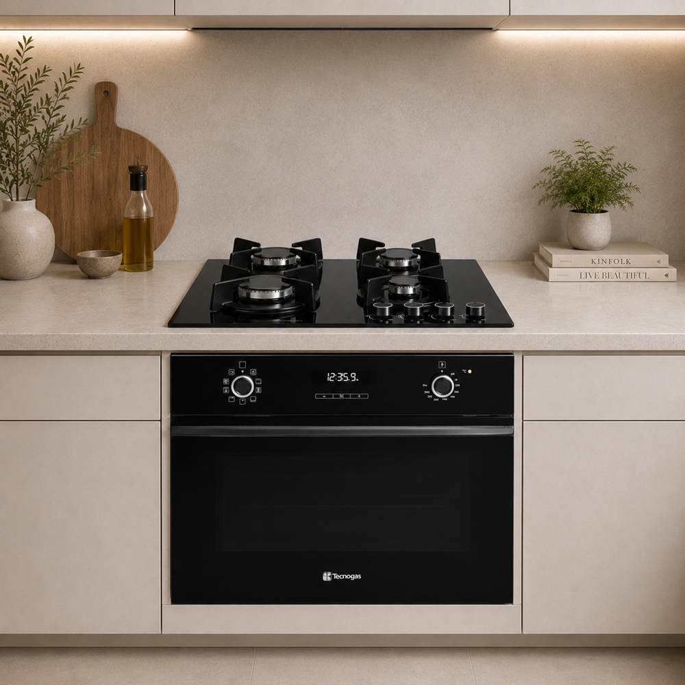 40403TEC0002_0 Set Tecnogas FN2K66G3B/1+PN60GVF4FGVB Black Glass - Image 1