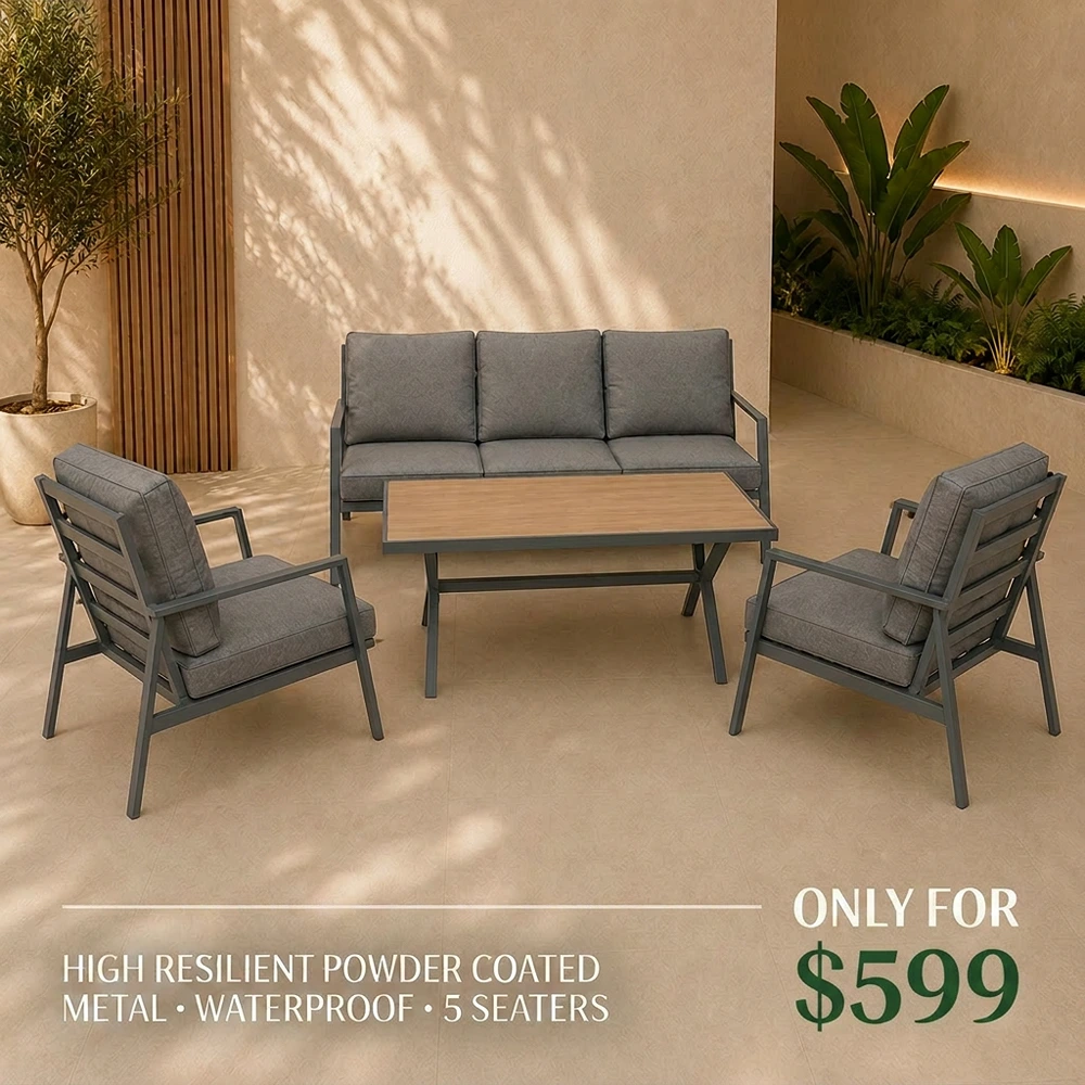 70101HF00073.webp Outdoor Sofa Set HF RB-18238-GR - Image 1