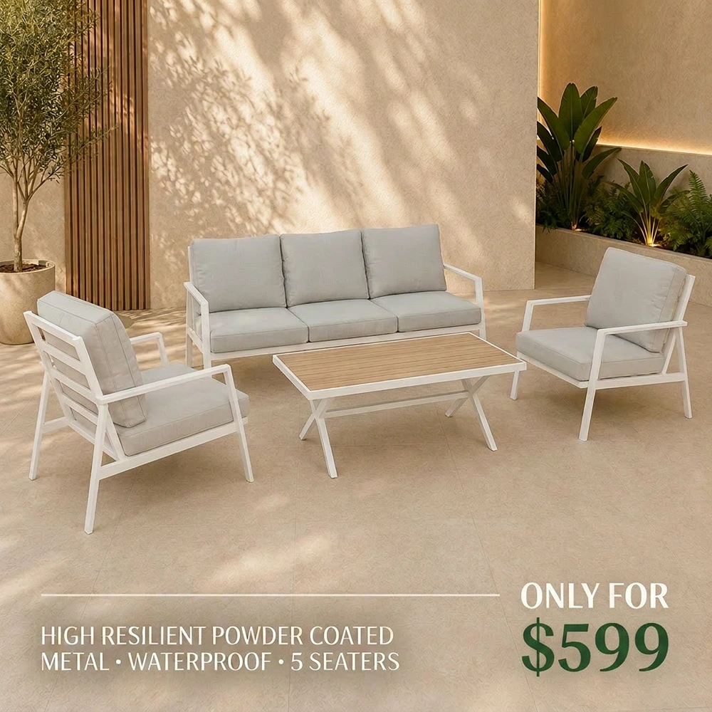 70101HF00076.webp Outdoor Sofa Set HF RB-18238-WH - Image 1
