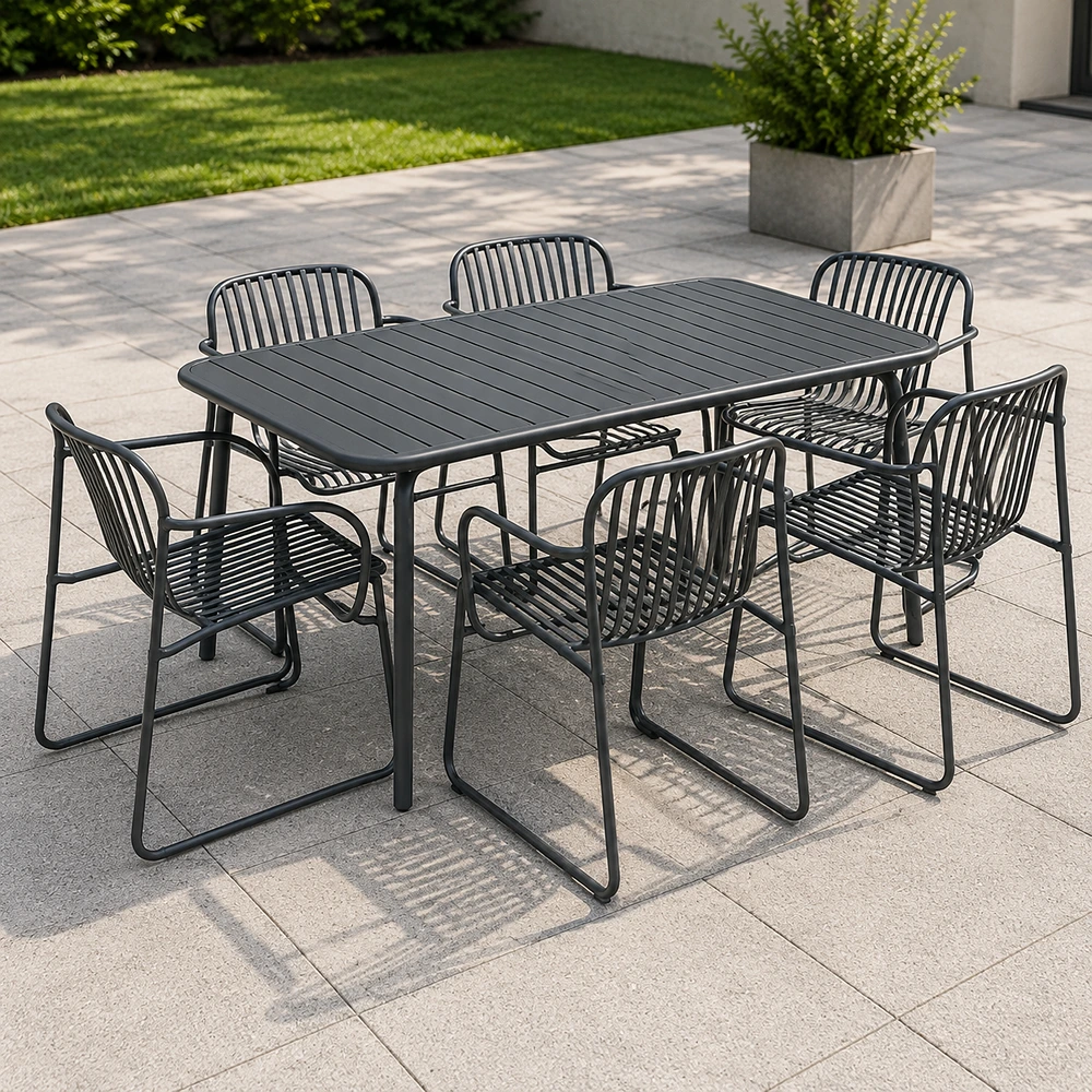 70102FUR0117_0.webp Outdoor Dining Set FF MT160/MC325A dark gray - Image 1