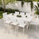 Outdoor Dining Set FF 7478/7470-8 White