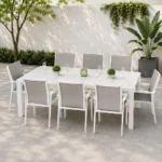 Outdoor Dining Set FF 7436/7536-8 White-grey