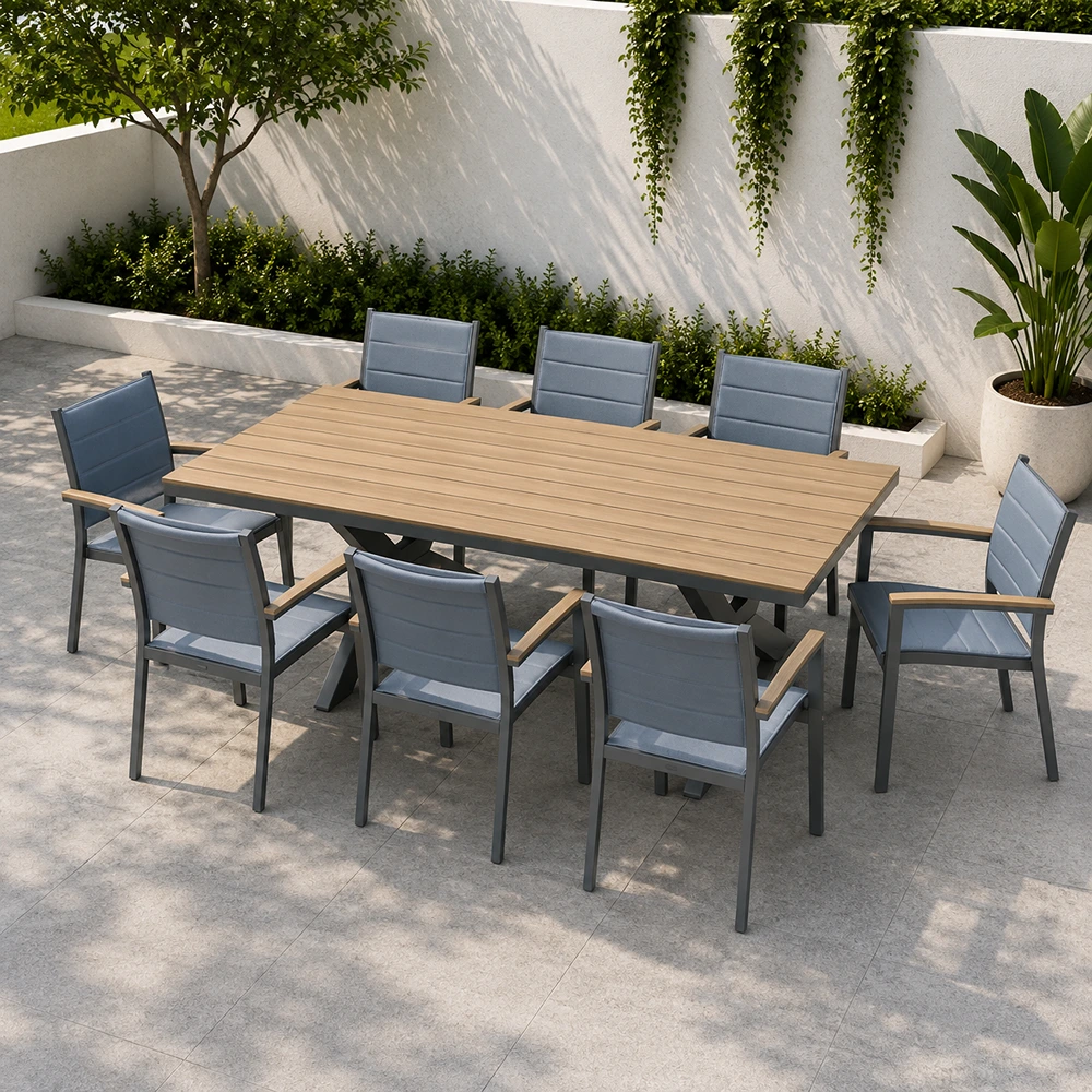 OUT-DNST-FUR-0022_0.webp Outdoor Dining Set FF 114/202C-8 Grey - Image 1
