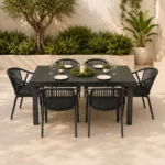 Outdoor Dining Set FF 7488T/PP879A-6 Dark Gray