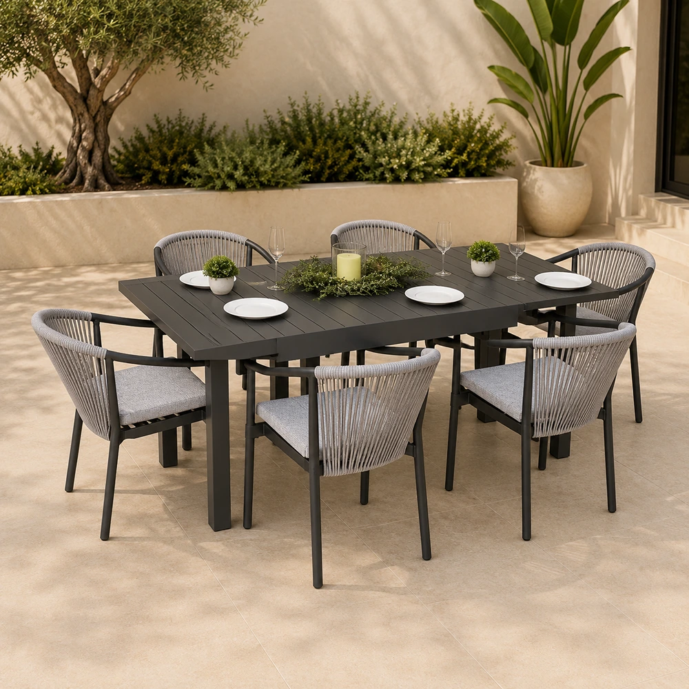 OUT-DNST-FUR-0033_0.webp Outdoor Dining Set FF 7488TS/V6250-6 grey - Image 1