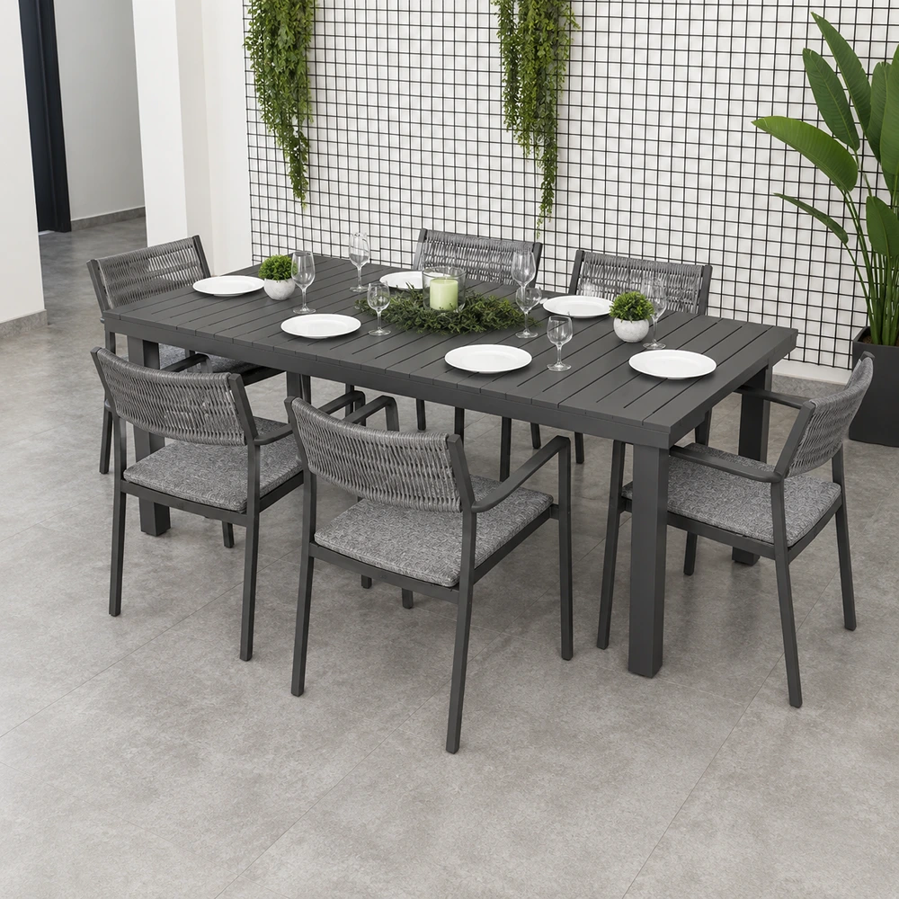 OUT-DNST-FUR-0043_0.webp Outdoor Dining Set FF 7488TS/PP920A-6 dark gray - Image 1