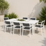 Outdoor Dining Set FF 7488TS/PP921A-6 dark gray-White