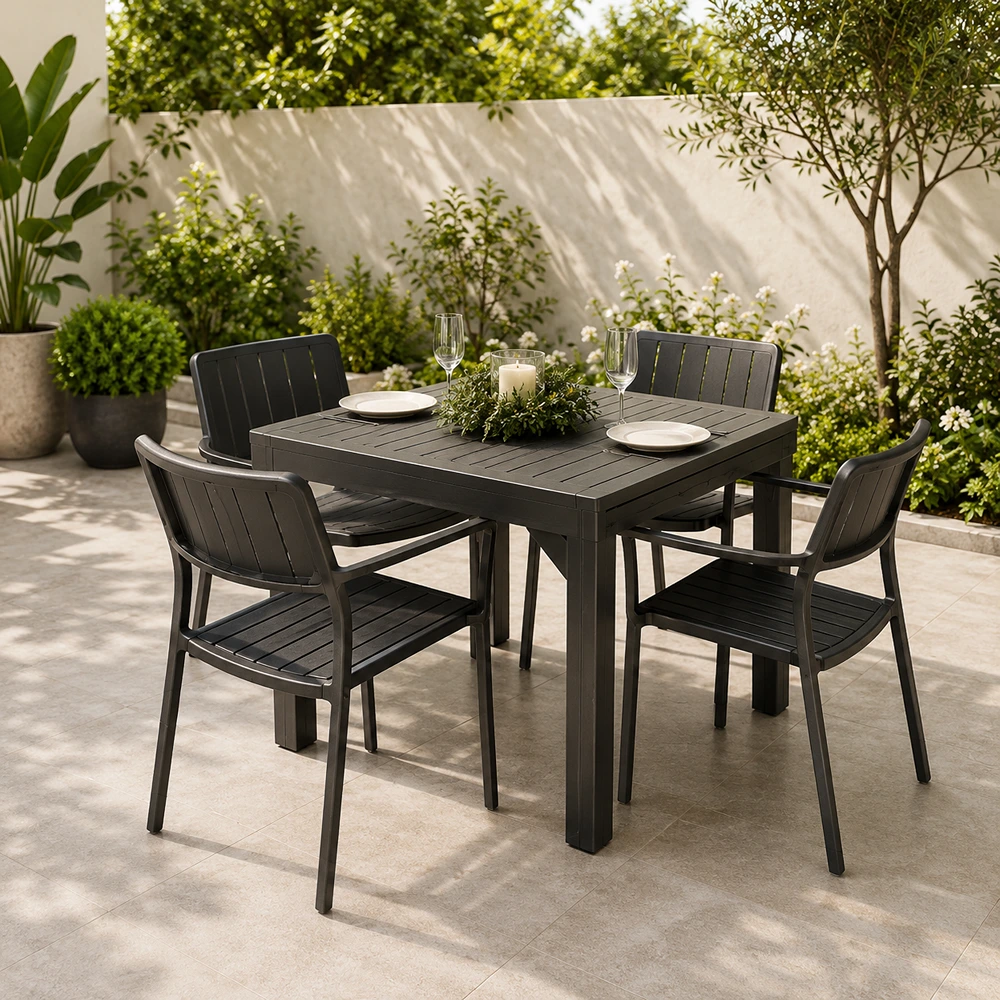 OUT-DNST-FUR-0046_0.webp Outdoor Dining Set FF 7488TS/PP921A-4 dark gray - Image 1