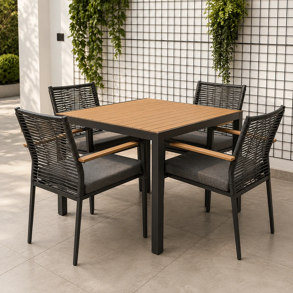 OUT-DNST-FUR-0051_0.webp Outdoor Dining Set FF TS090T/TS135C dark gray - Image 1