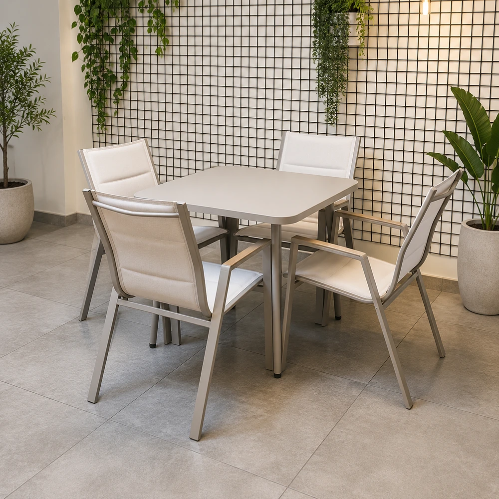 OUT-DNST-FUR-0053_0.webp Outdoor Dining Set FF TS135T/TS087C Beige - Image 1