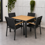 Outdoor Dining Set FF TS090T/TS037C Black