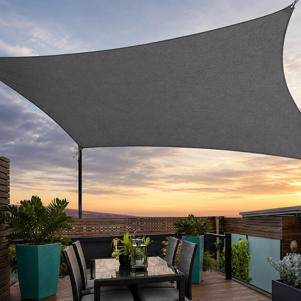 OUT-SAIL-FUR-0002_0 Shade Sail FF 3.6*3.6-Grey Square - Image 1