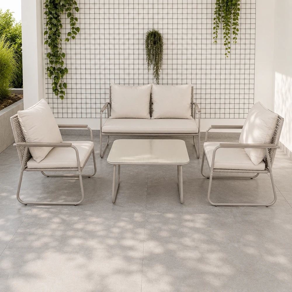 OUT-SFST-FUR-0112_0.webp Outdoor Sofa Set FF TS098B Beige - Image 1