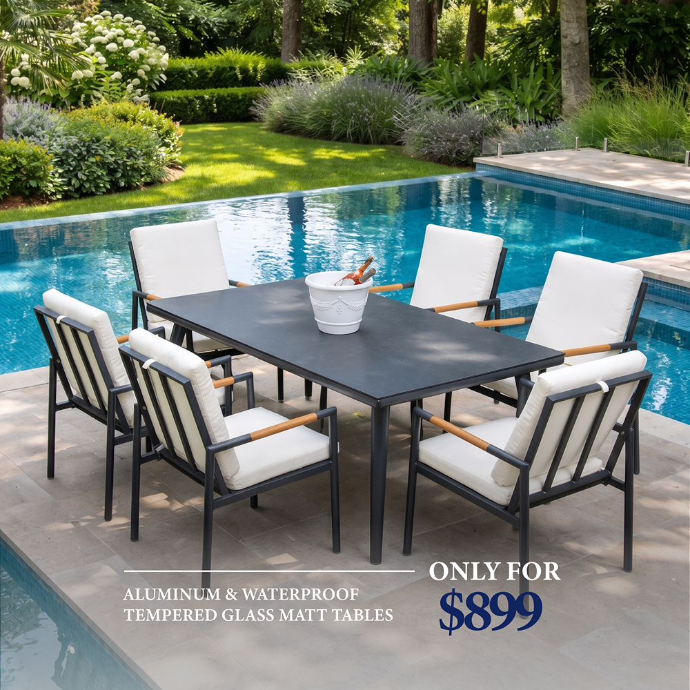70102CC00001_0 Outd Dining Set CC 1+6 C-J24002 Grey +Cush Off Wh - Image 1