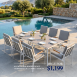 Outd Dining Set CC 1+8 C-J24002 White + Cush Grey