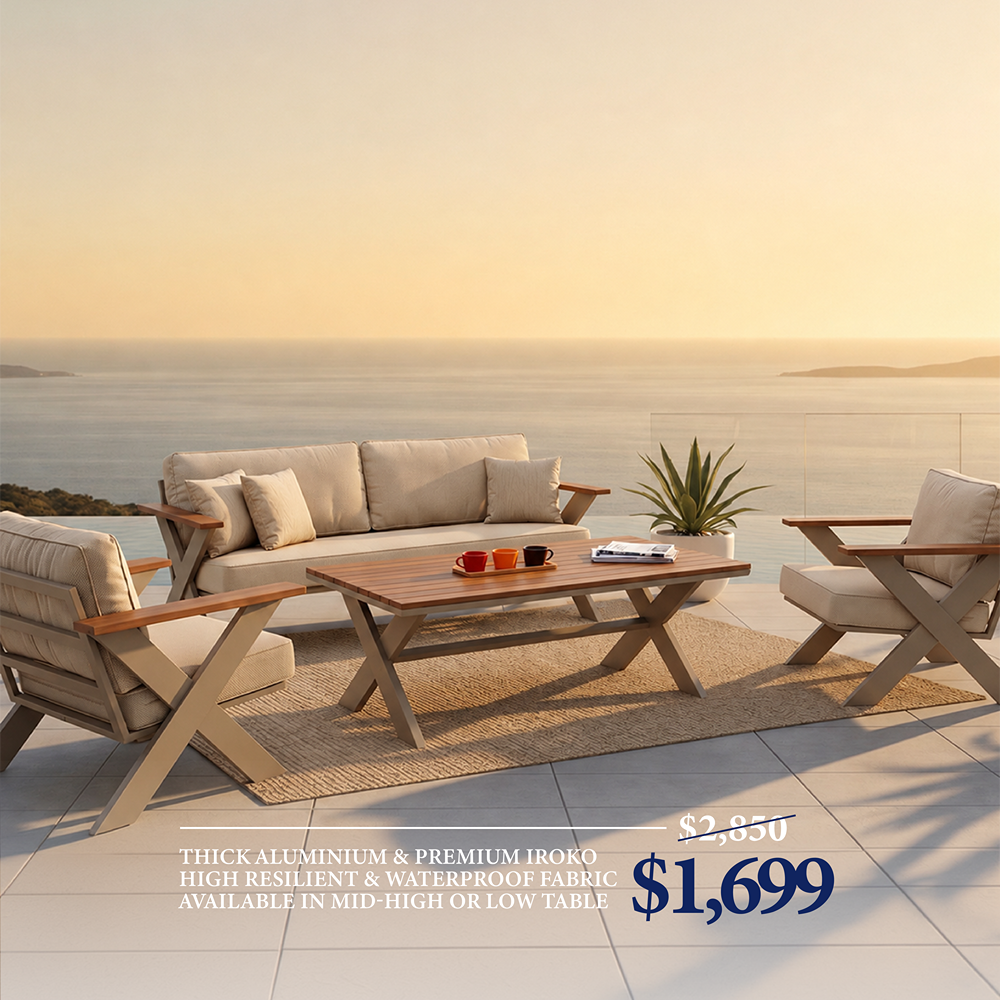 70101BT00010_0.png Outdoor Sofa Set BT RIVA Cappuccino 3+1+1+Table - Image 1