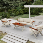 Outdoor Set BT RIVA Cream 3+1+1+Mid Table - Image 2