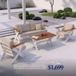 Outdoor Set BT RIVA Cream 3+1+1+Mid Table