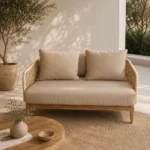 Sofa 2 seater DF24-ND-34 Teak wood Aluminium Frame