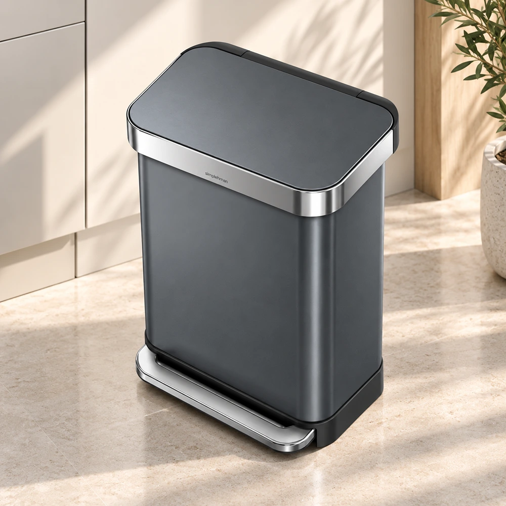 31001SIH0040_0 Rectangular Pedal Bin Simplehuman Black Steel - Image 1