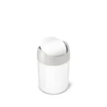 1.5 L Mini Bin Simplehuman White Steel CW2079 - Image 2