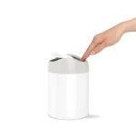 1.5 L Mini Bin Simplehuman White Steel CW2079 - Image 3