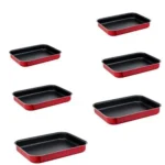 Set of 6 Rectang Plates Tefal Tempo Flame J5715682